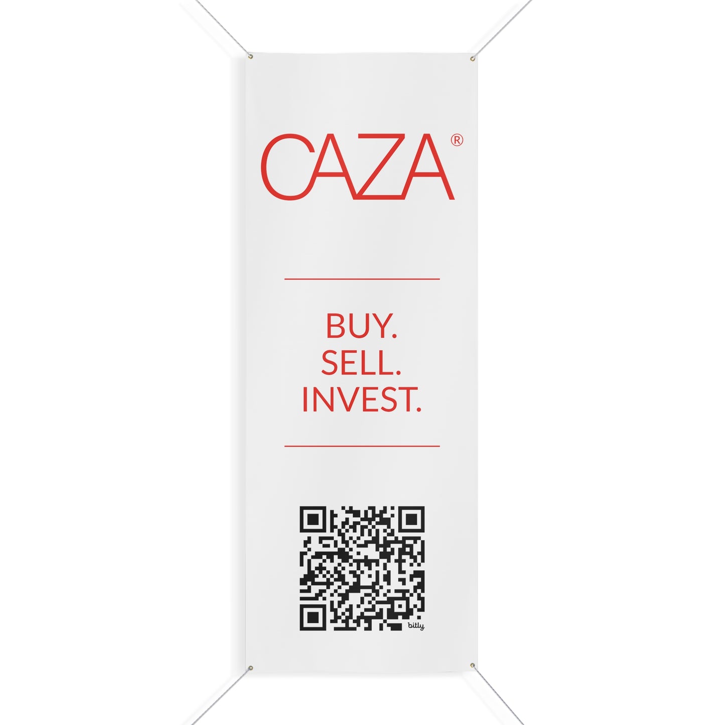 Buy. Sell. Invest. | Matte Banner (White)