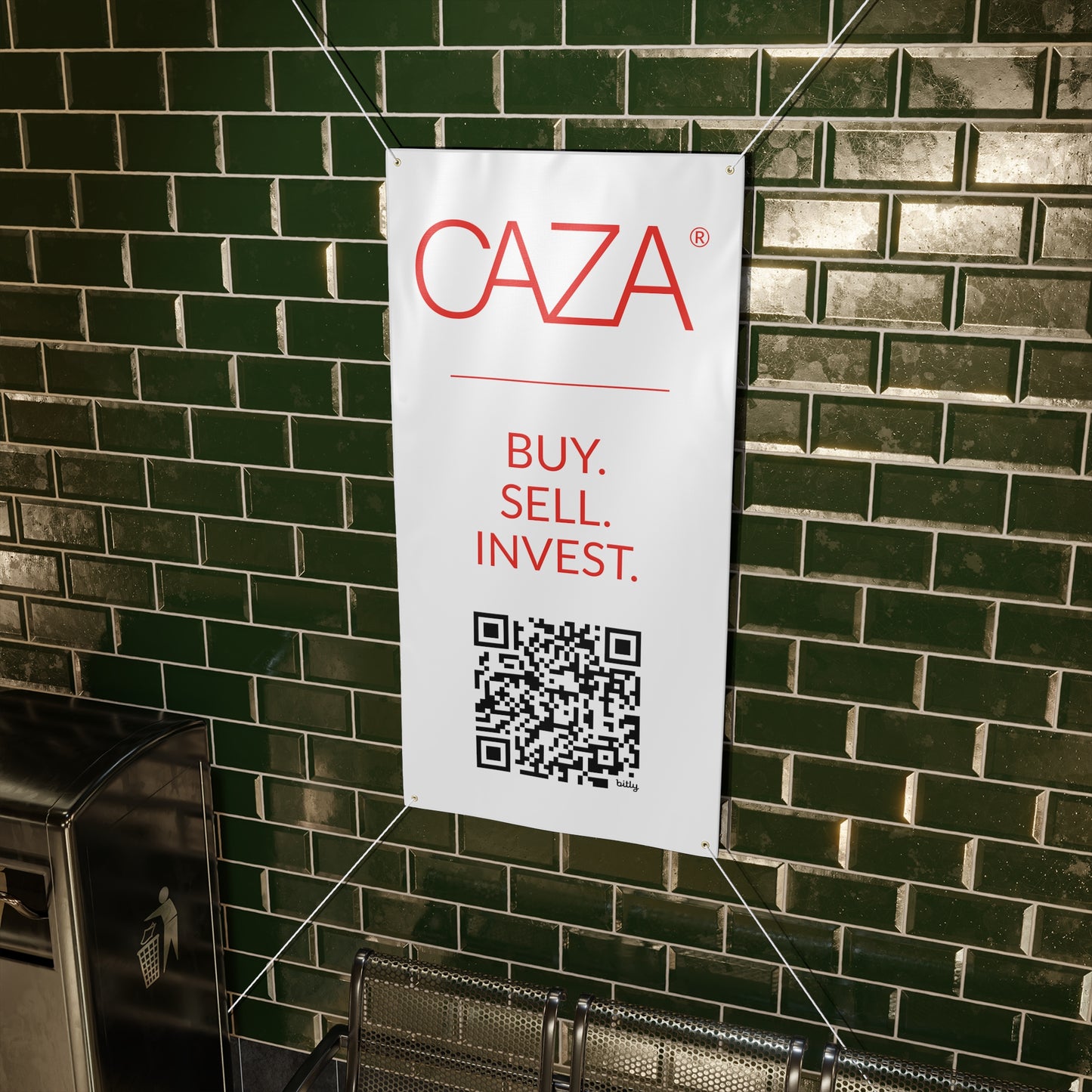 Buy. Sell. Invest. | Matte Banner (White)