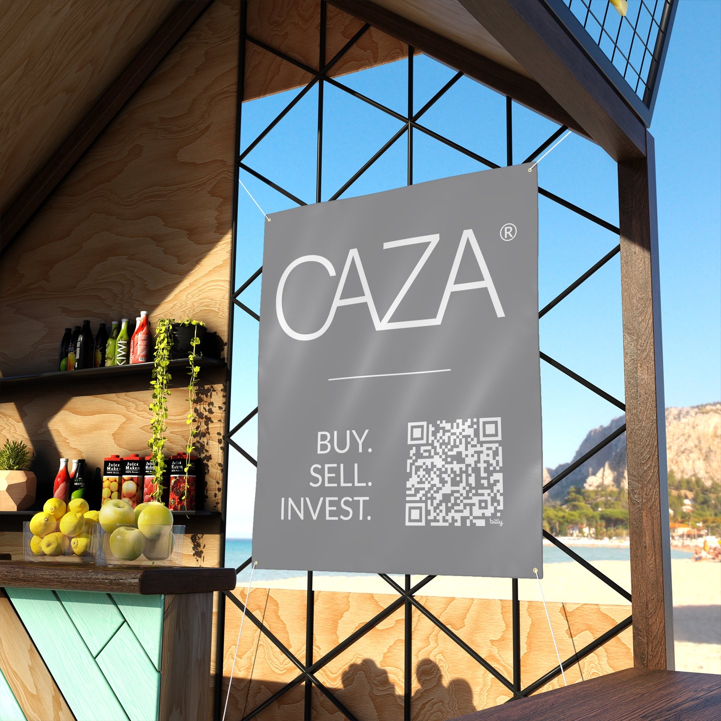 Buy. Sell. Invest. | Matte Banner (Grey)