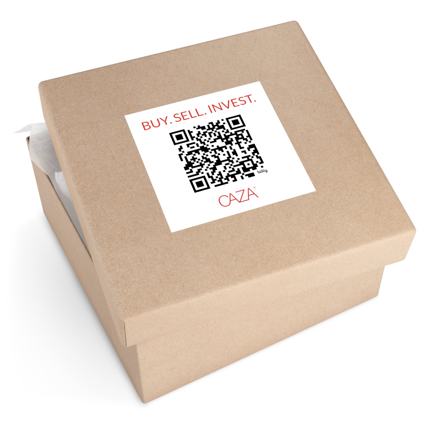 Buy. Sell. Invest. | Square Vinyl Stickers