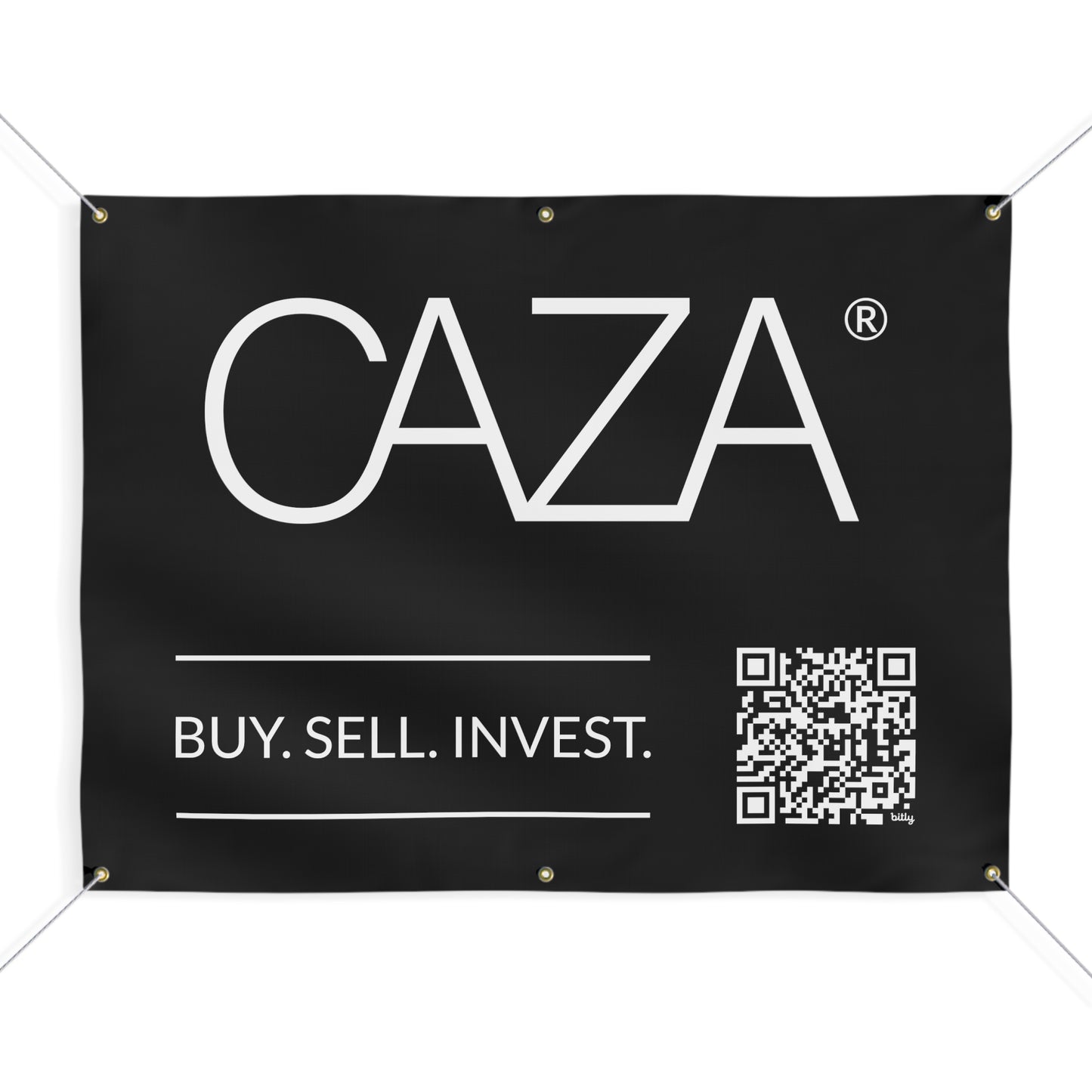 Buy. Sell. Invest. | Matte Banner (Black)
