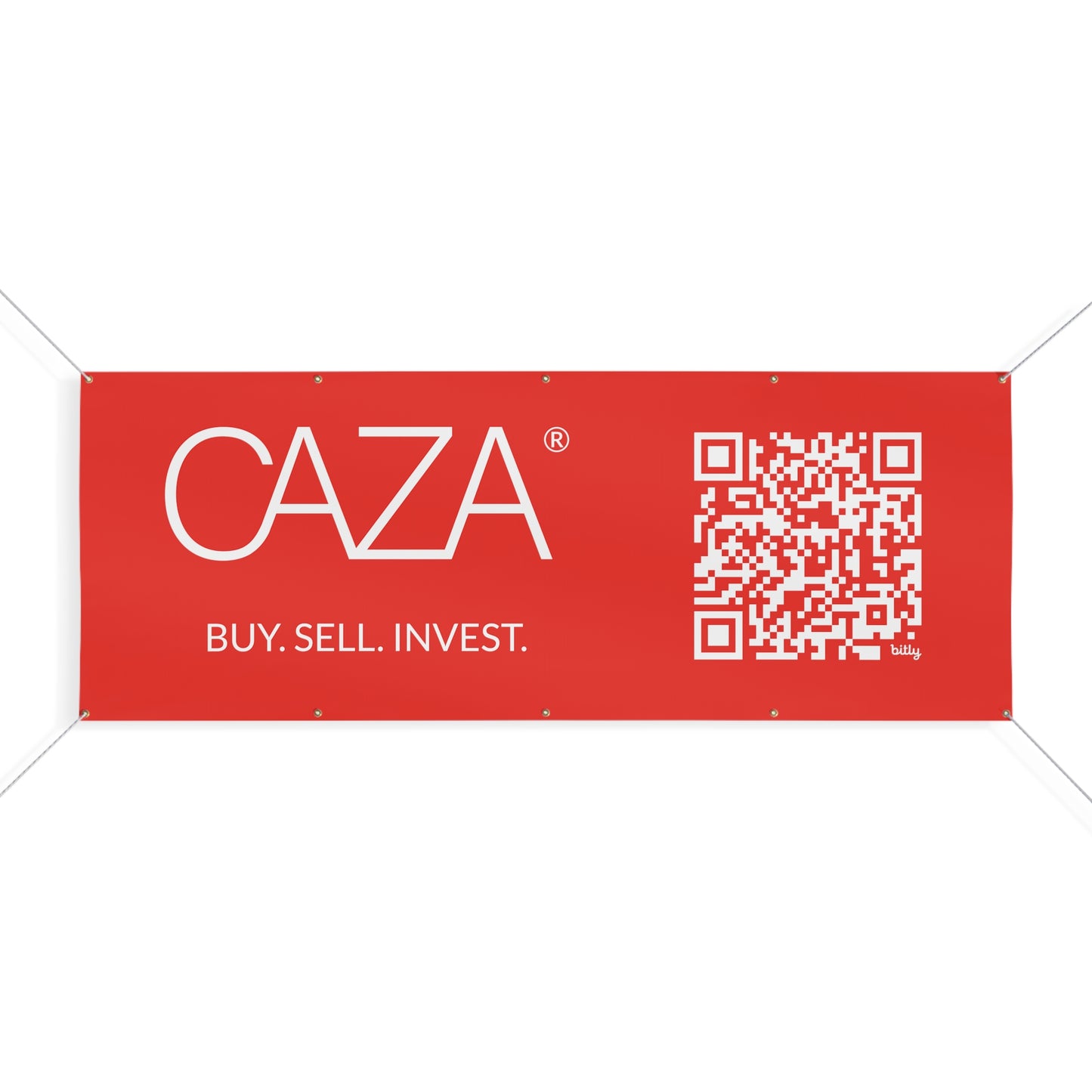 Buy. Sell. Invest. | Matte Banner (Red)