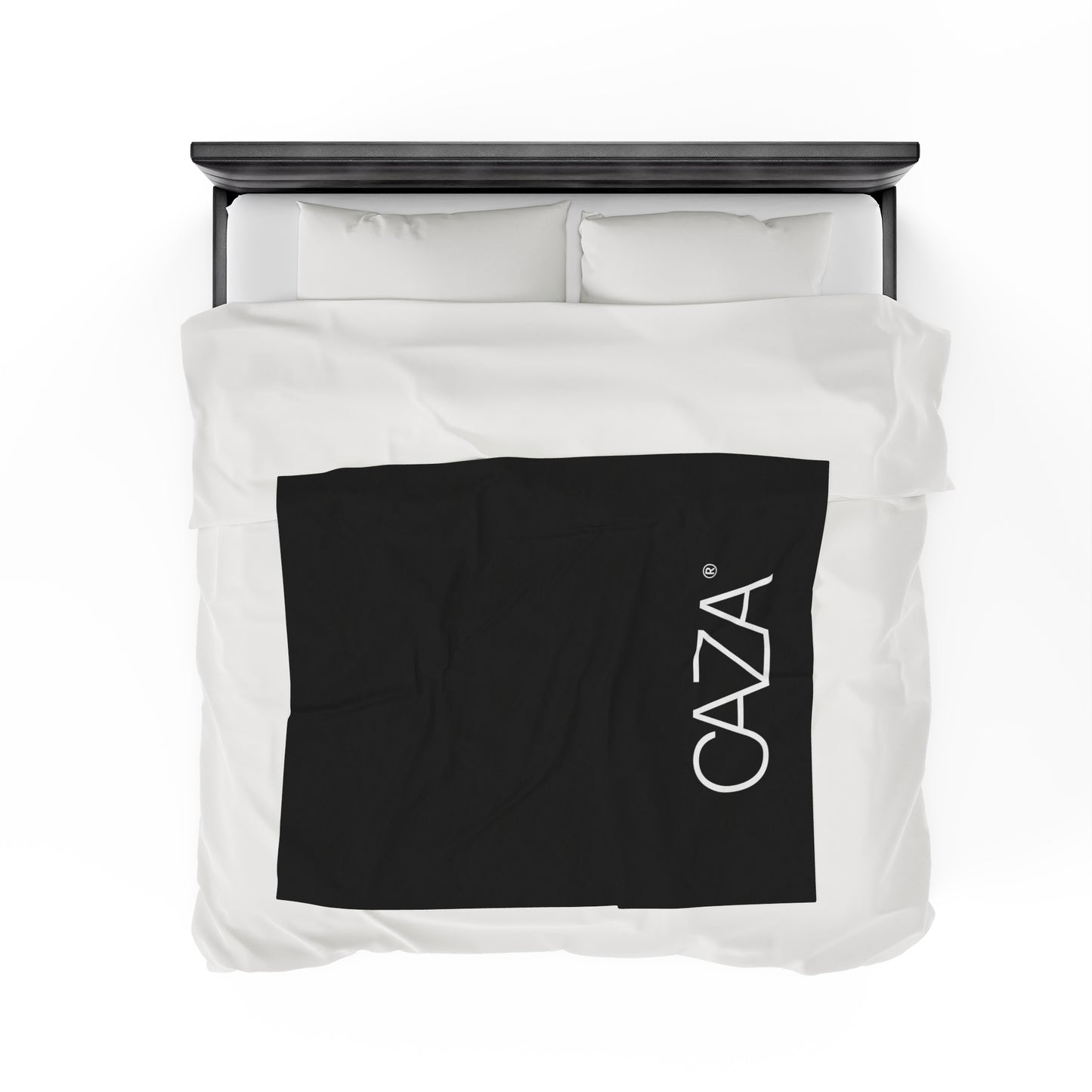 Velveteen Plush Blanket (Black with White Logo)