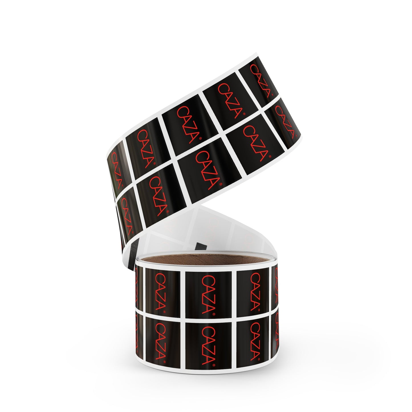 Square Sticker Label Rolls (Black)