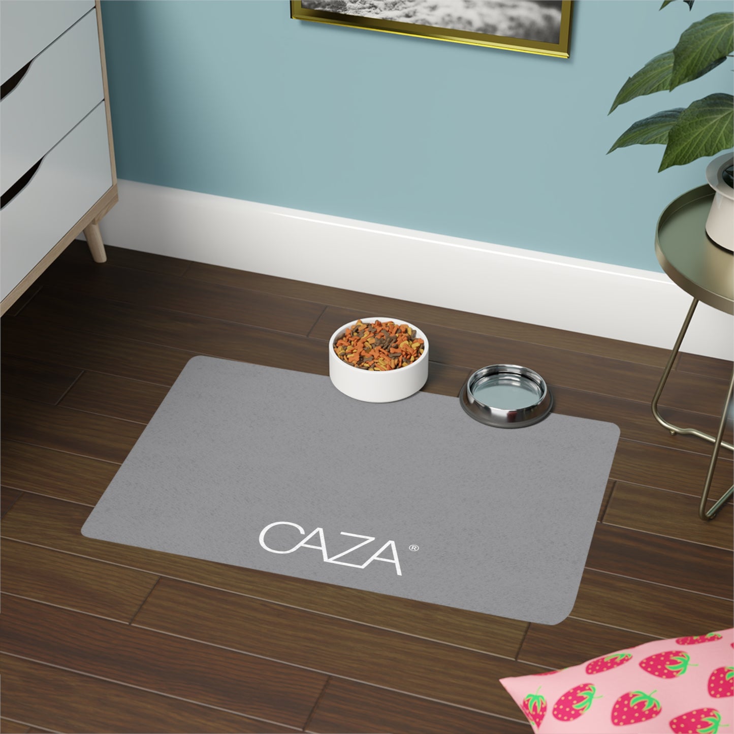Rectangle Pet Food Mat (Grey)