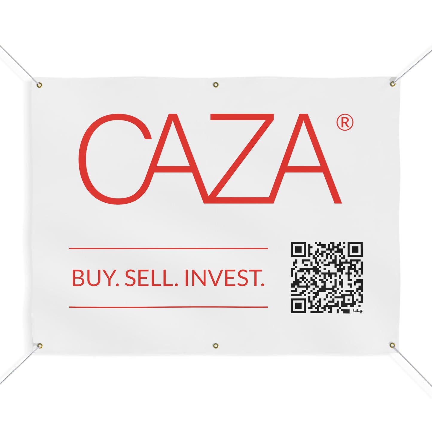 Buy. Sell. Invest. | Matte Banner (White)