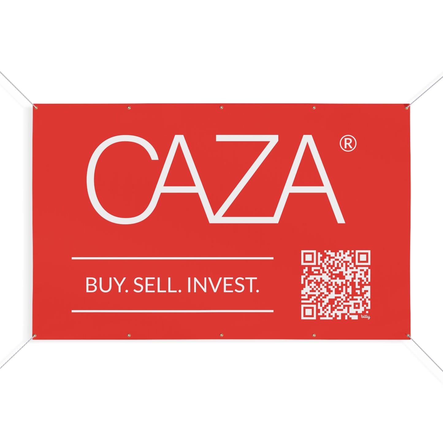 Buy. Sell. Invest. | Matte Banner (Red)