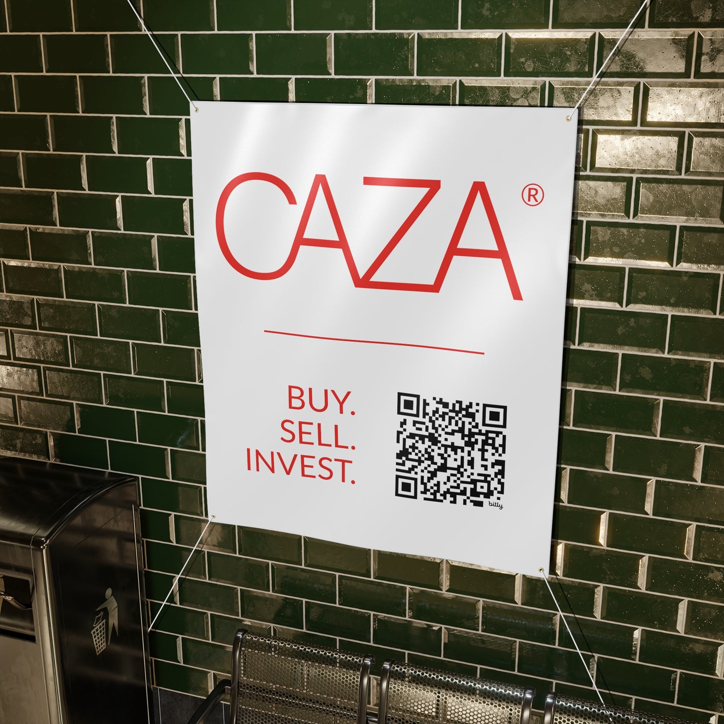 Buy. Sell. Invest. | Matte Banner (White)