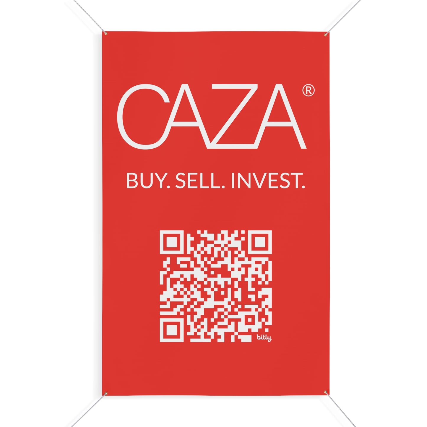 Buy. Sell. Invest. | Matte Banner (Red)