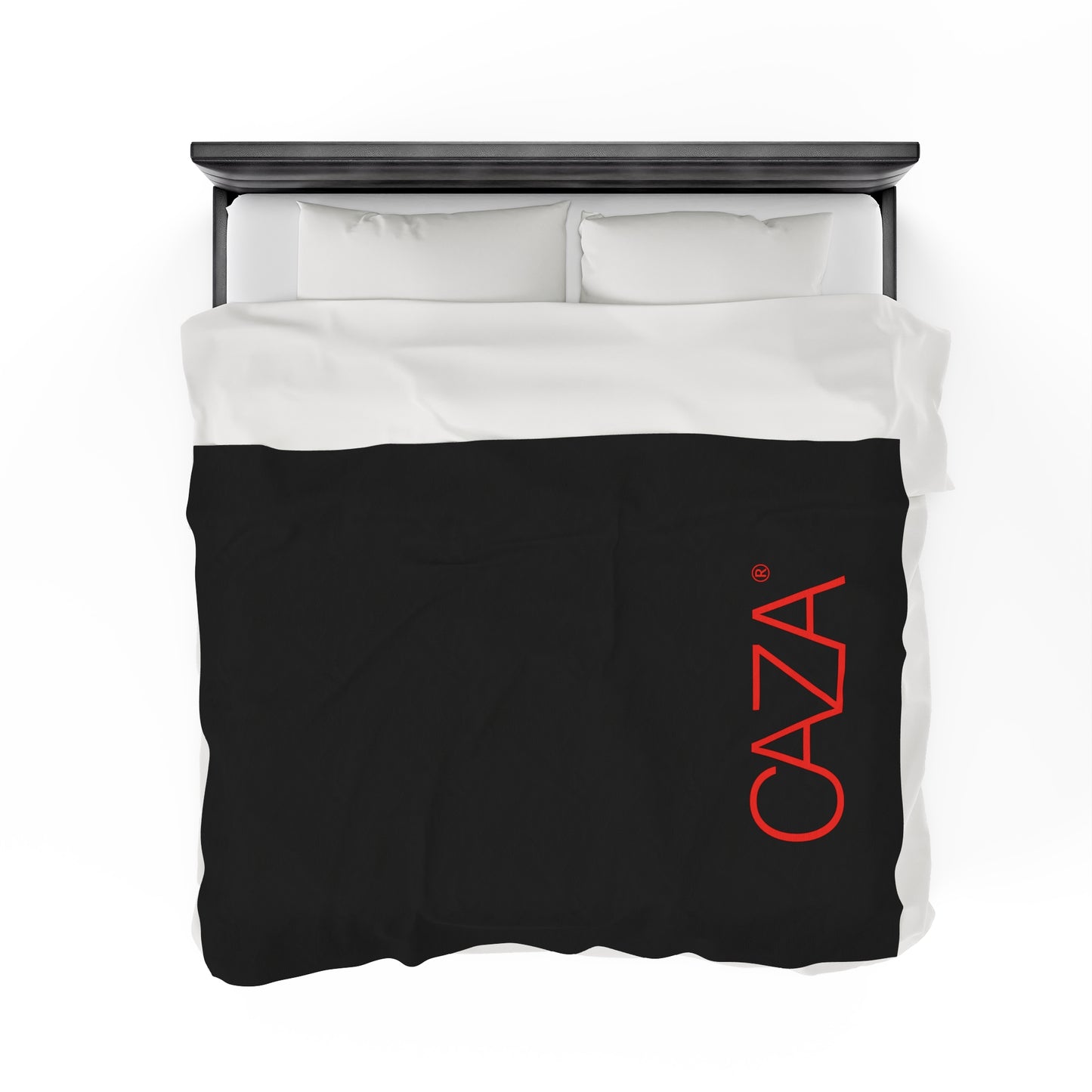 Velveteen Plush Blanket (Black with Red Logo)