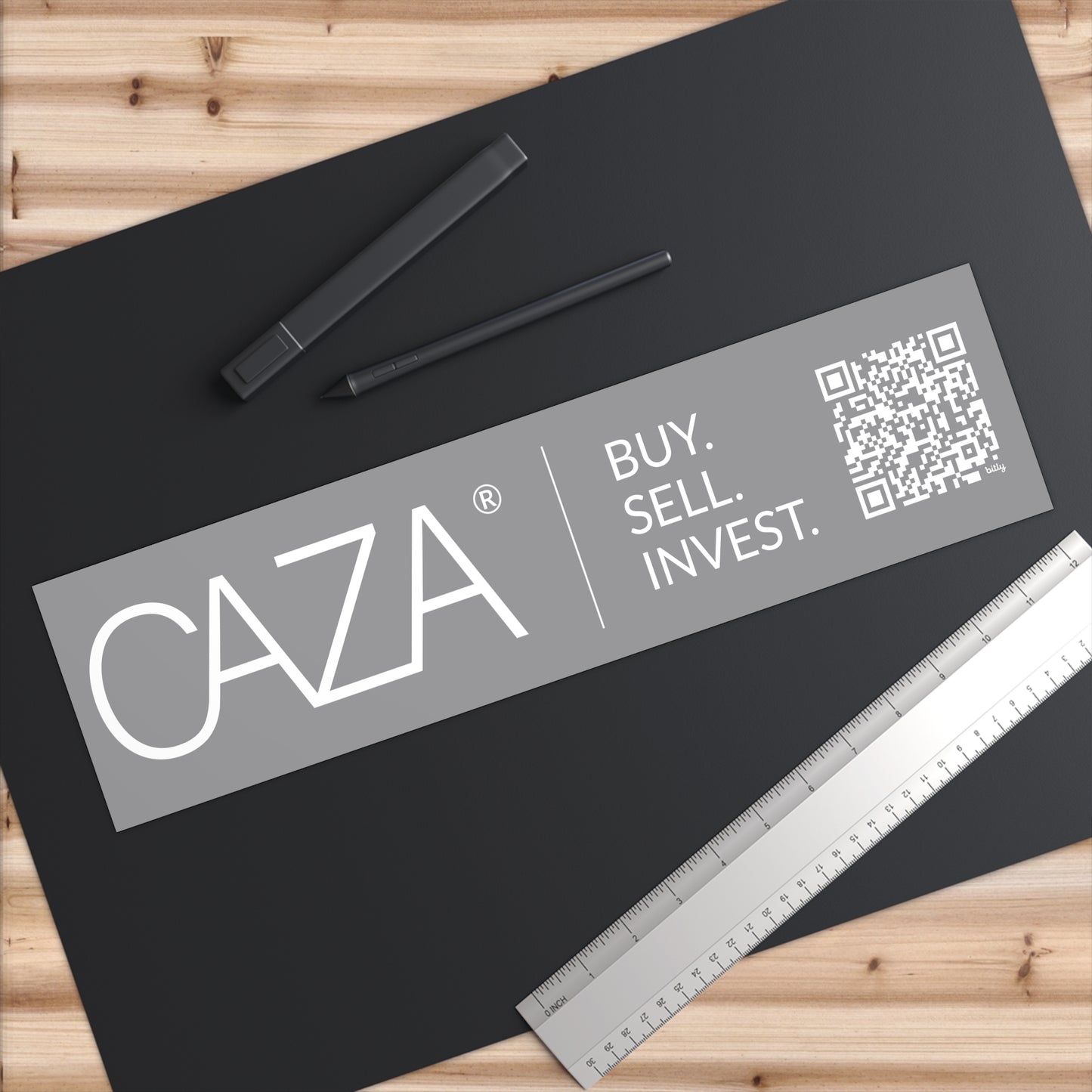 Buy. Sell. Invest. Bumper Stickers (Grey)
