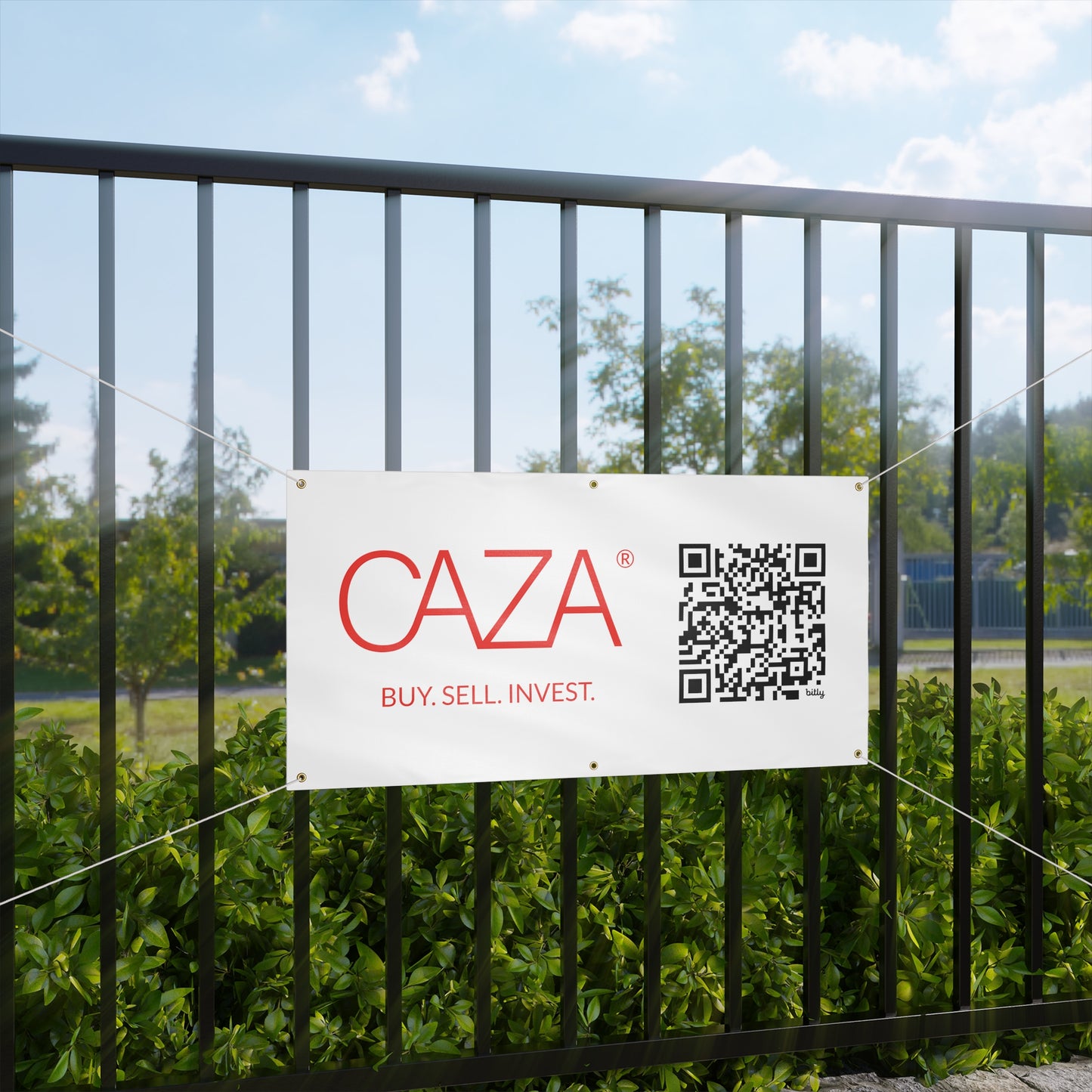 Buy. Sell. Invest. | Matte Banner (White)