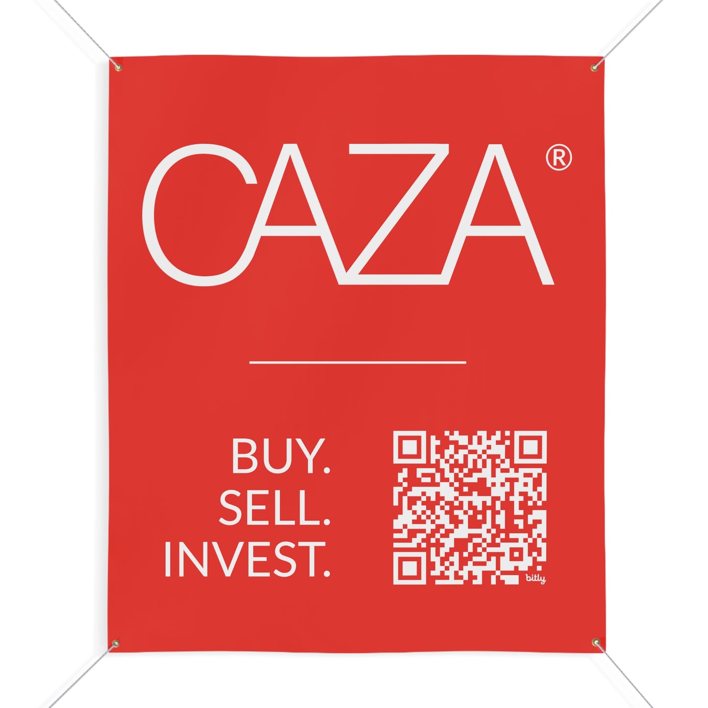 Buy. Sell. Invest. | Matte Banner (Red)