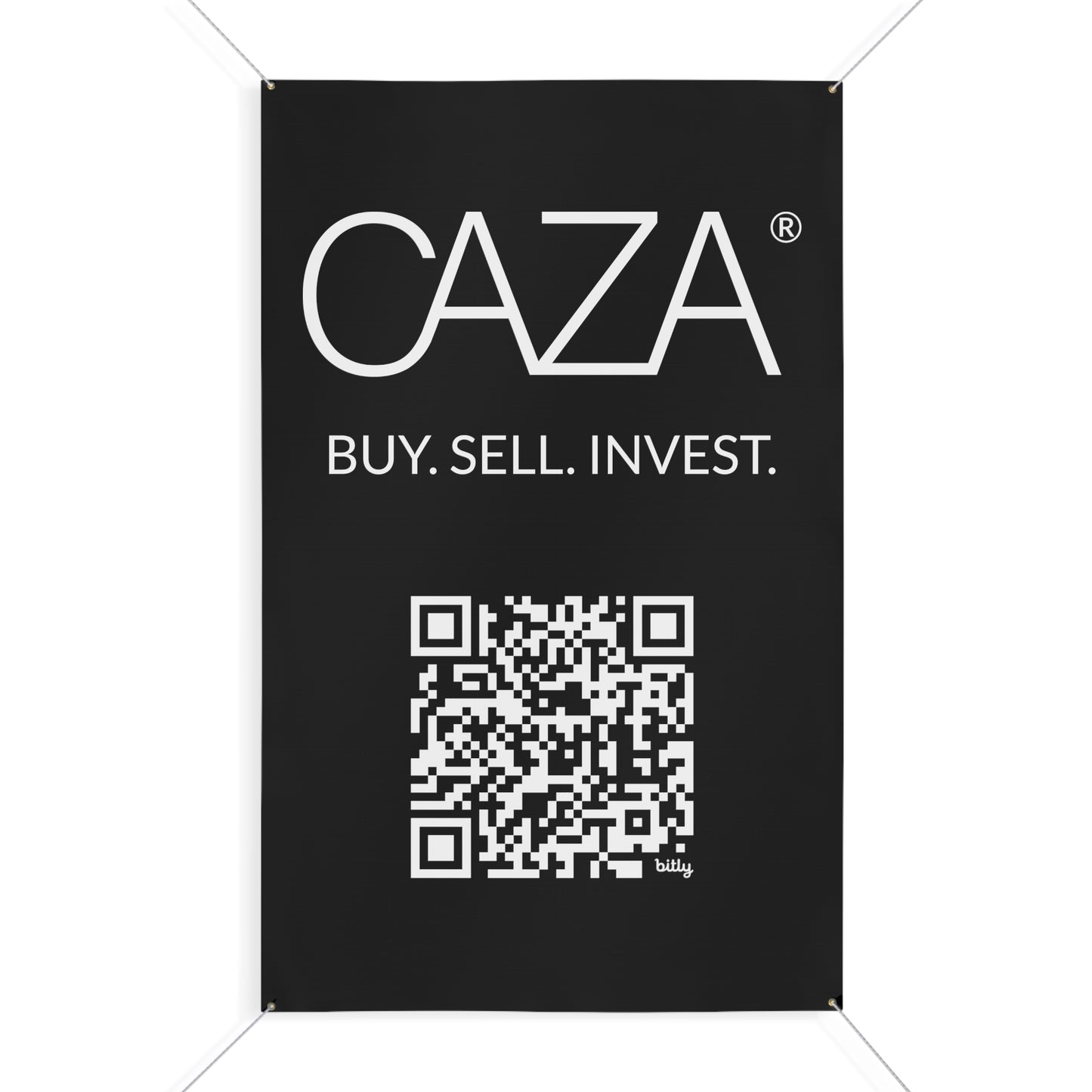 Buy. Sell. Invest. | Matte Banner (Black)