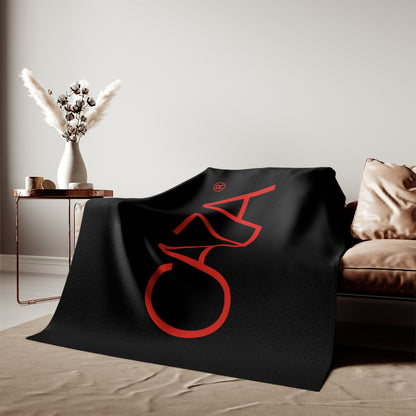 Sweatshirt Blanket (Black with Red Logo)