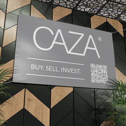 Buy. Sell. Invest. | Matte Banner (Grey)