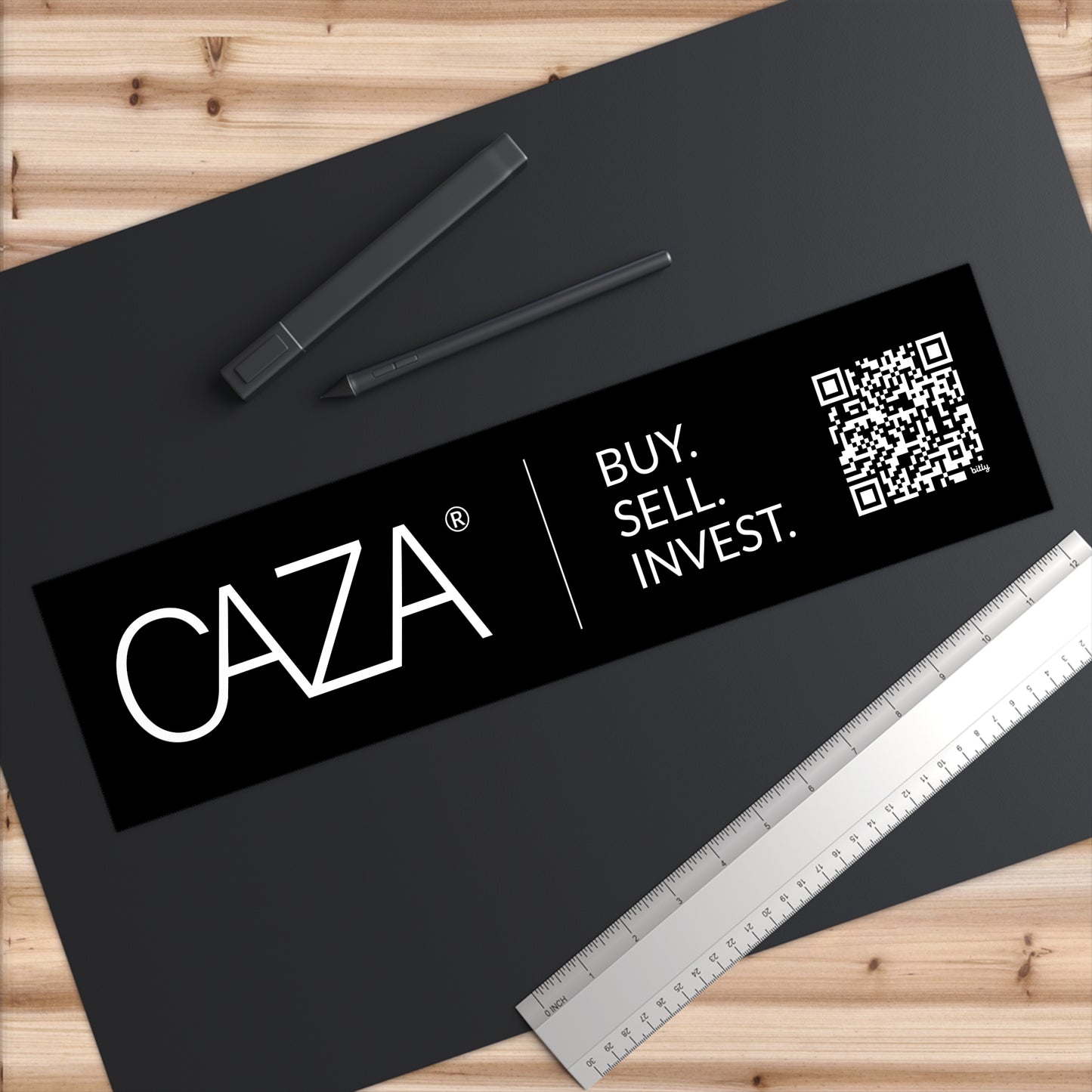 Buy. Sell. Invest. Bumper Stickers (Black)