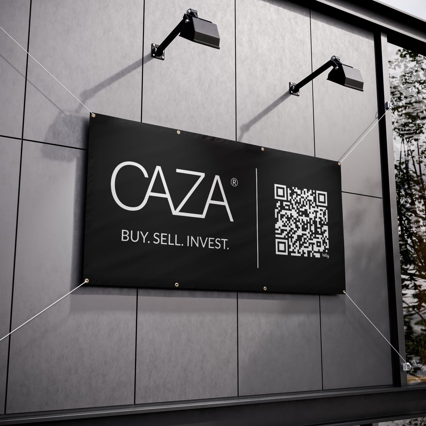 Buy. Sell. Invest. | Vinyl Banners (Black)
