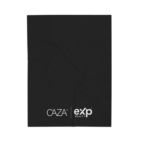 Velveteen Plush Blanket (Black with White Logo)