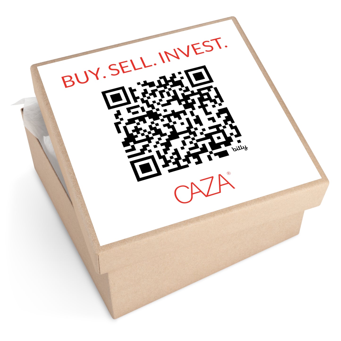 Buy. Sell. Invest. | Square Vinyl Stickers