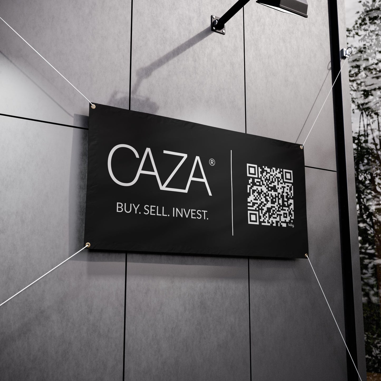 Buy. Sell. Invest. | Vinyl Banners (Black)