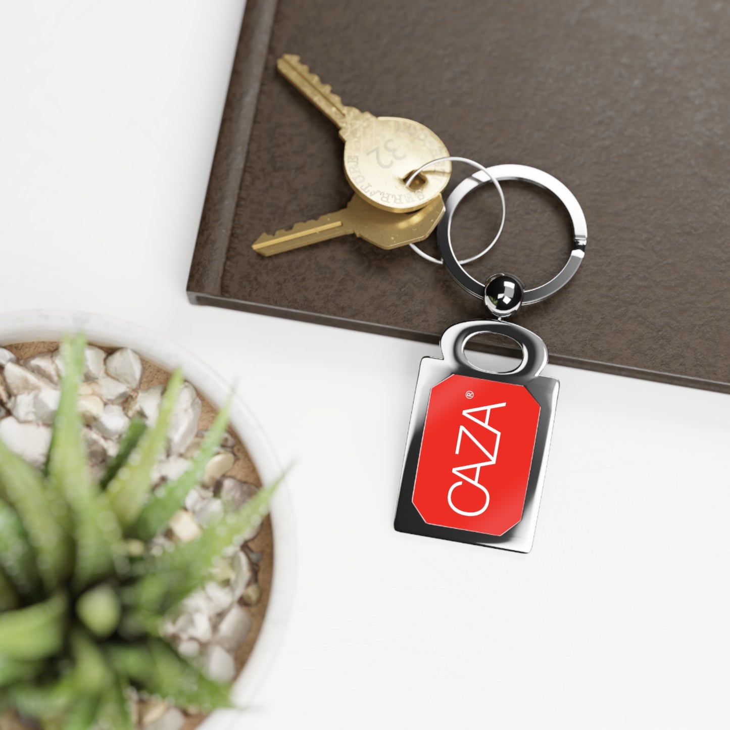 Rectangle Photo Keyring (Red)