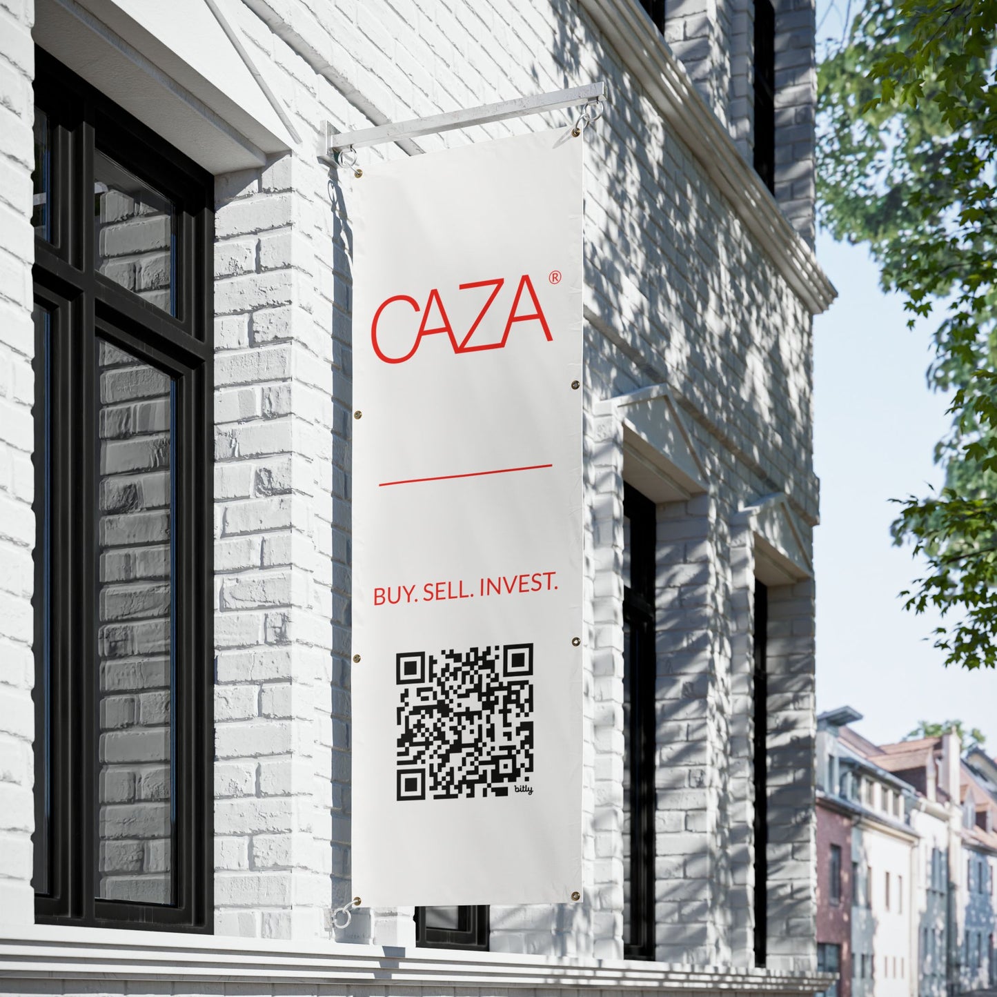 Buy. Sell. Invest. | Vinyl Banners (White)