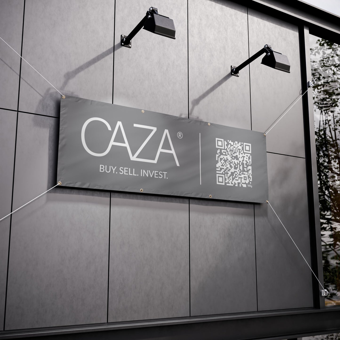Buy. Sell. Invest. | Vinyl Banners (Grey)