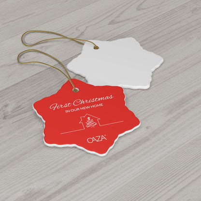 1st Christmas Ceramic Ornament (Red)