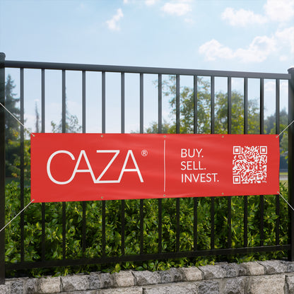 Buy. Sell. Invest. | Matte Banner (Red)