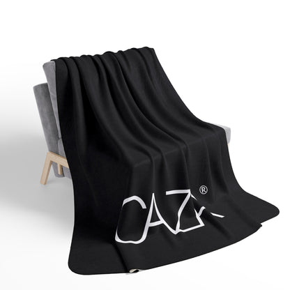 Fleece Sherpa Blanket (Black with White Logo)