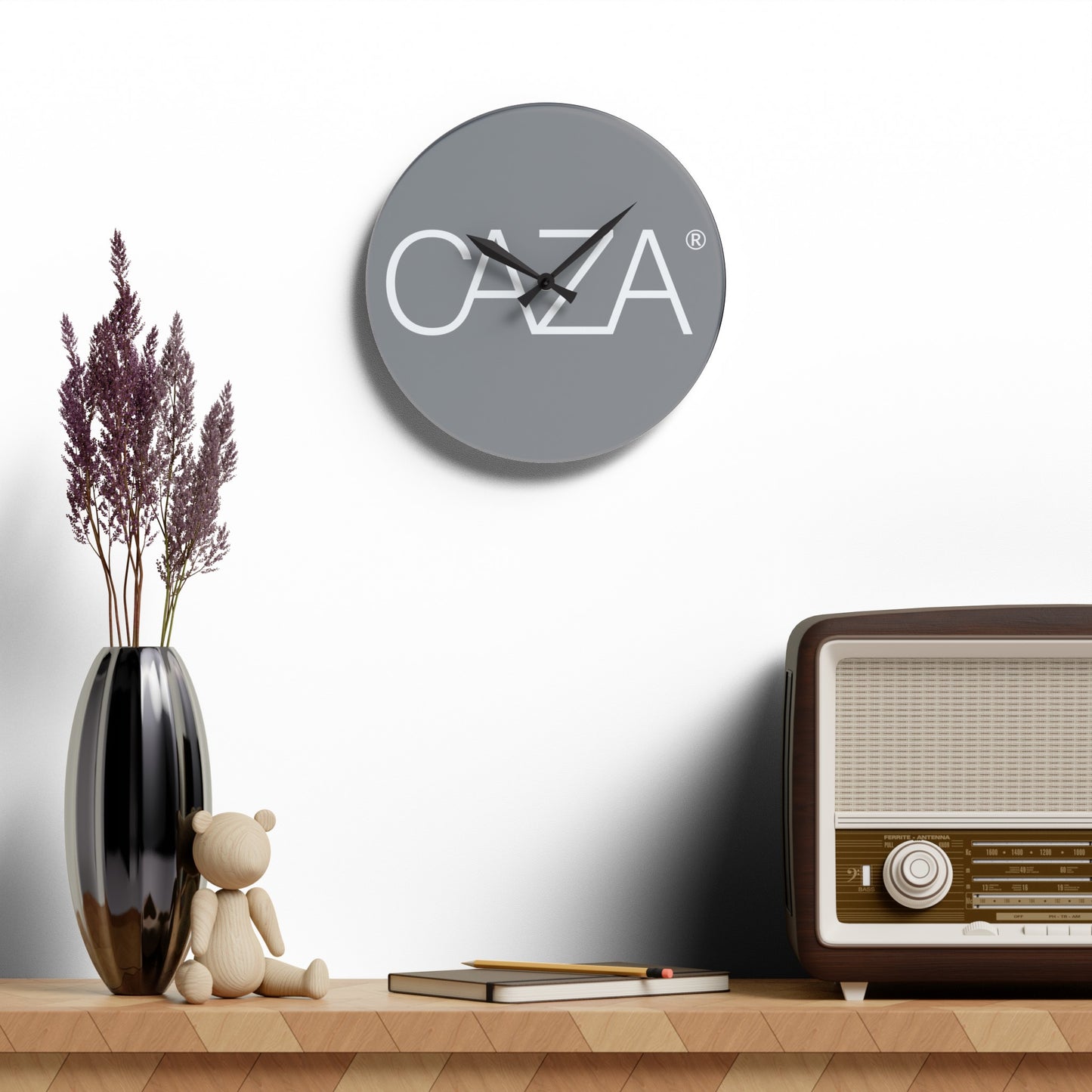 Acrylic Wall Clock (Grey)