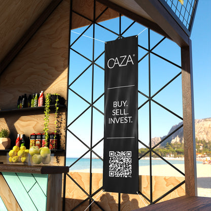 Buy. Sell. Invest. | Matte Banner (Black)