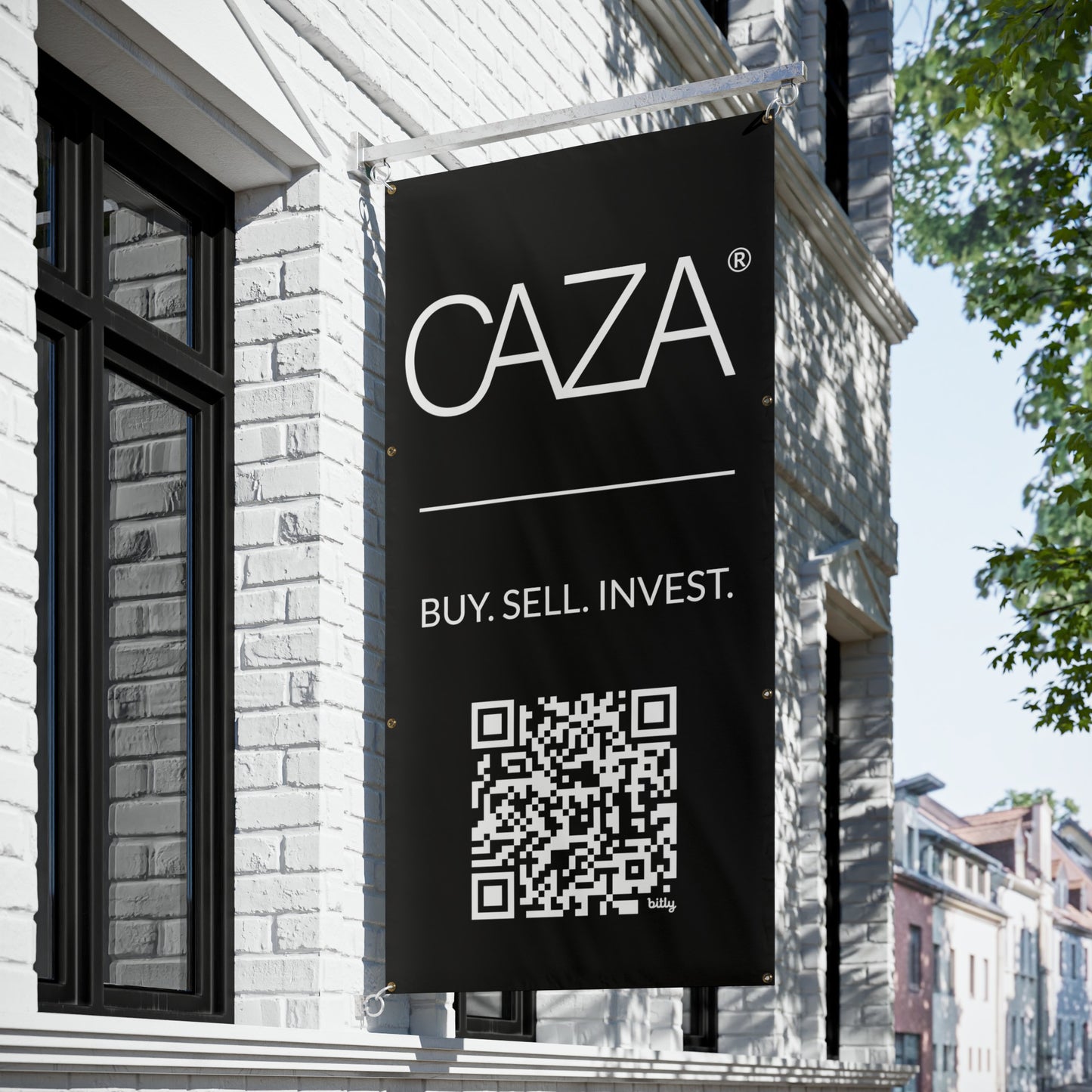 Buy. Sell. Invest. | Vinyl Banners (Black)