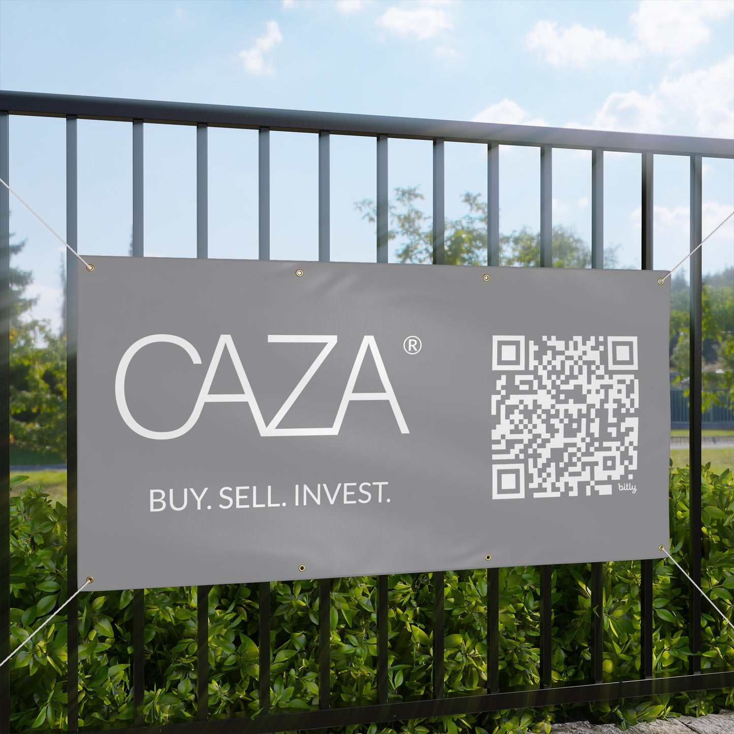 Buy. Sell. Invest. | Matte Banner (Grey)