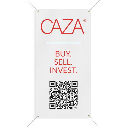 Buy. Sell. Invest. | Matte Banner (White)