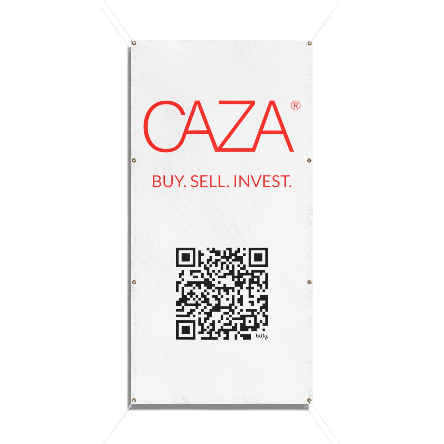 Buy. Sell. Invest. | Vinyl Banners (White)