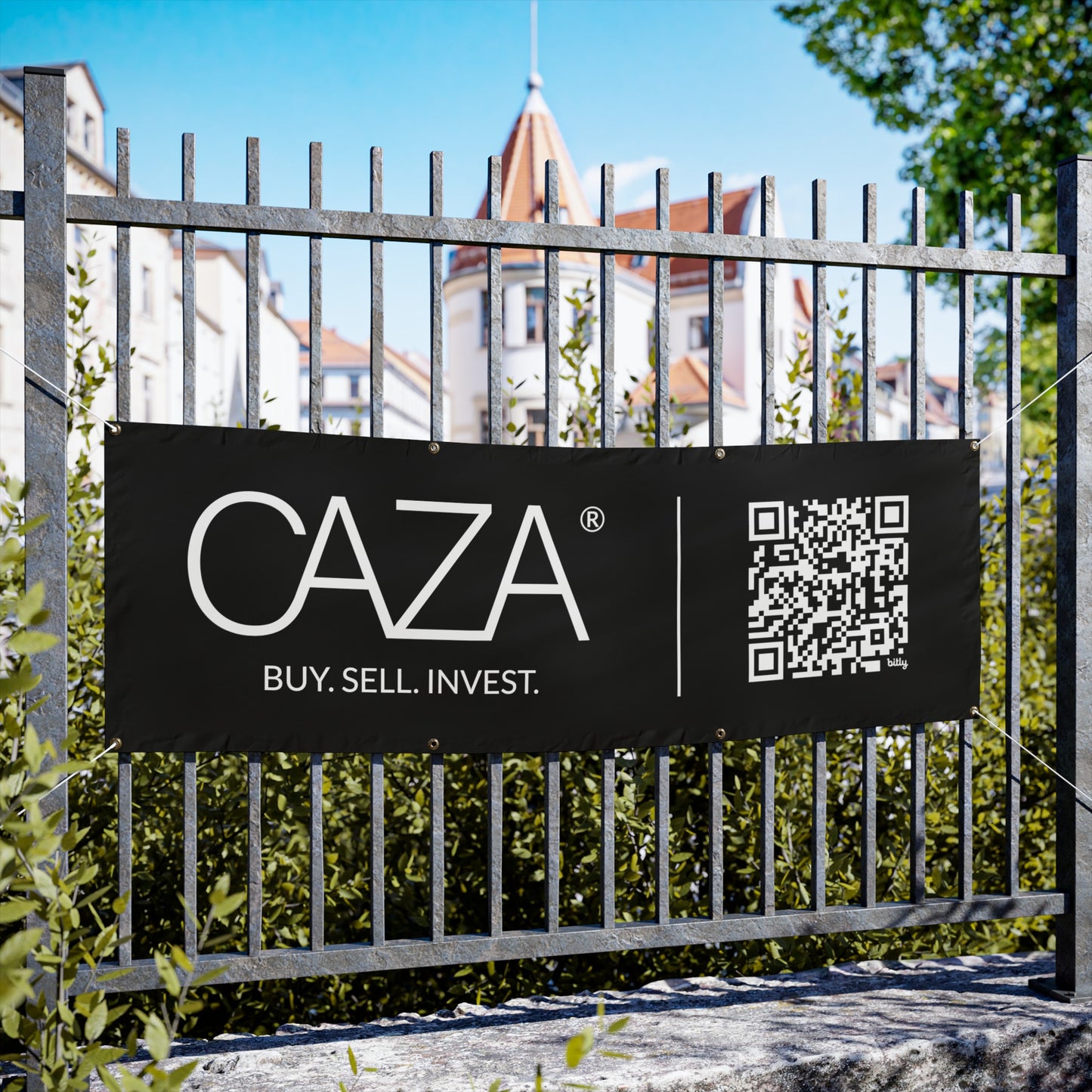Buy. Sell. Invest. | Vinyl Banners (Black)