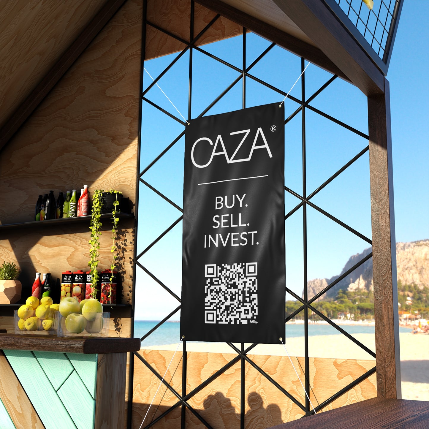 Buy. Sell. Invest. | Matte Banner (Black)