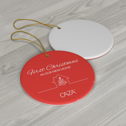 1st Christmas Ceramic Ornament (Red)