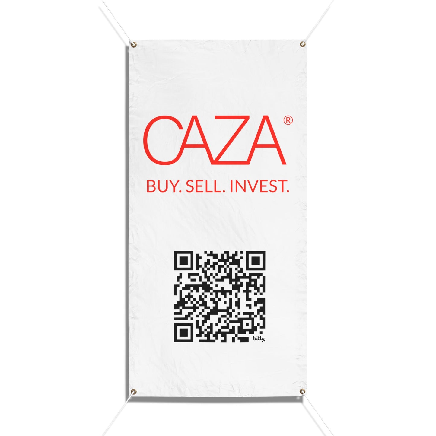 Buy. Sell. Invest. | Vinyl Banners (White)