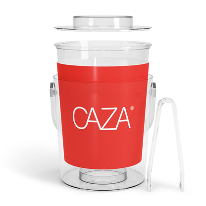 Ice Bucket with Tongs (Red)
