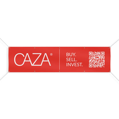 Buy. Sell. Invest. | Matte Banner (Red)