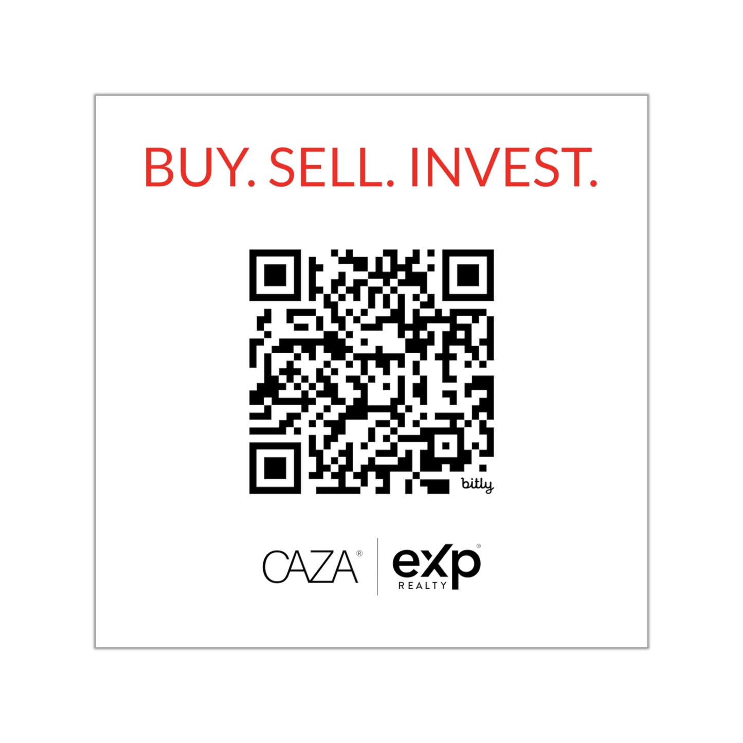 Buy. Sell. Invest. | Square Vinyl Stickers