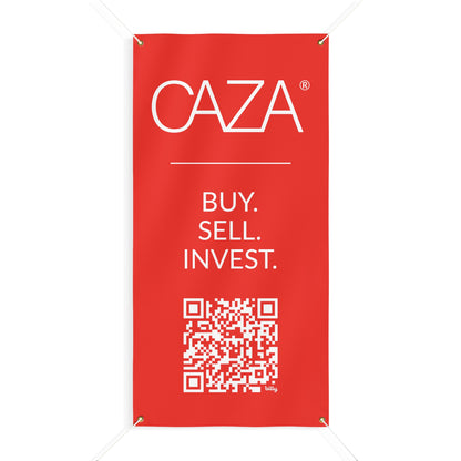 Buy. Sell. Invest. | Matte Banner (Red)