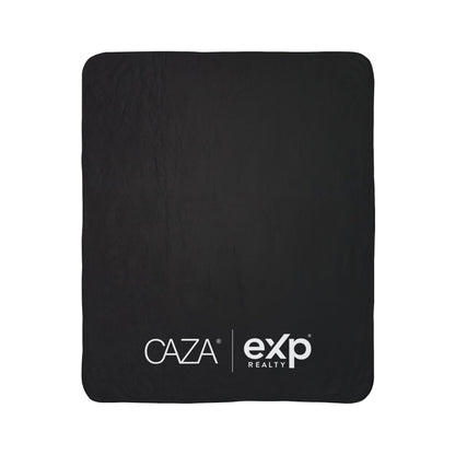 Fleece Sherpa Blanket (Black with White Logo)
