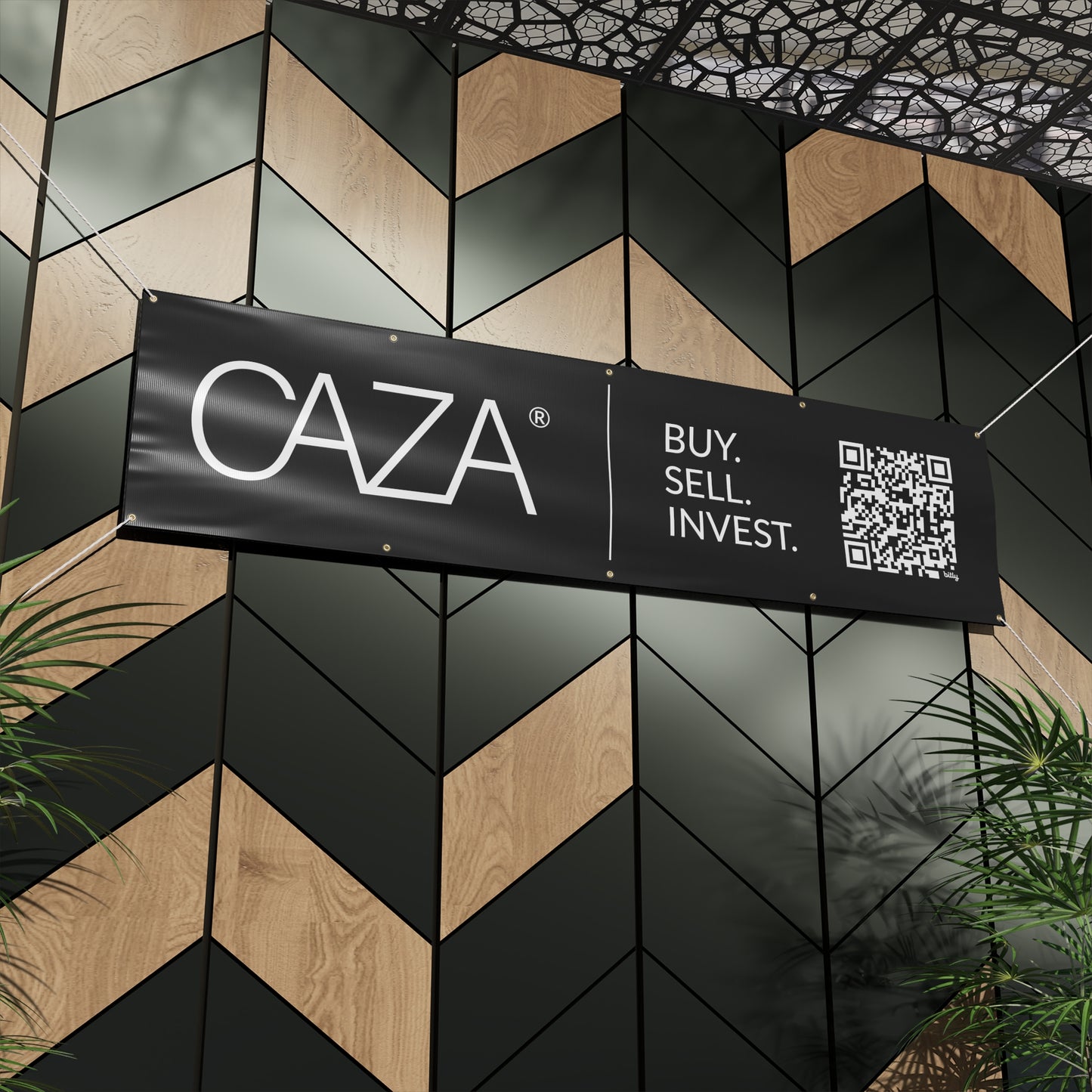 Buy. Sell. Invest. | Matte Banner (Black)