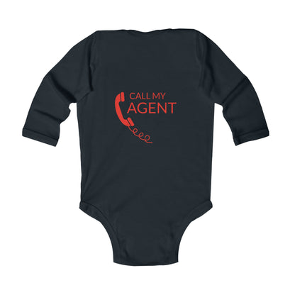 Long Sleeve Onesie | Call My Agent (on the back)