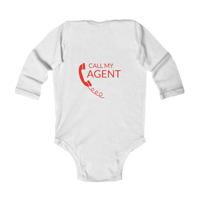 Long Sleeve Onesie | Call My Agent (on the back)