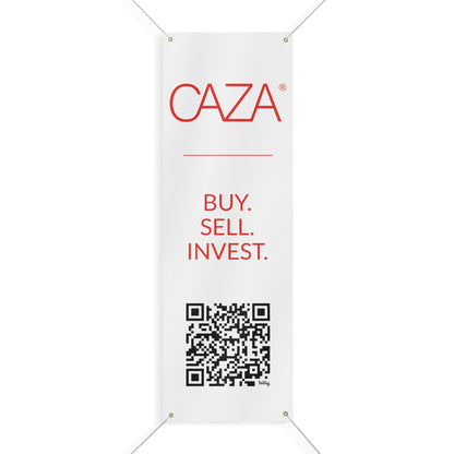 Buy. Sell. Invest. | Matte Banner (White)
